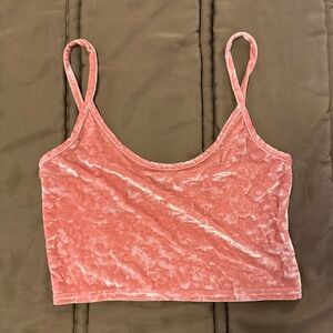 Topshop Crushed Velvet Crop Cami Top | US 8